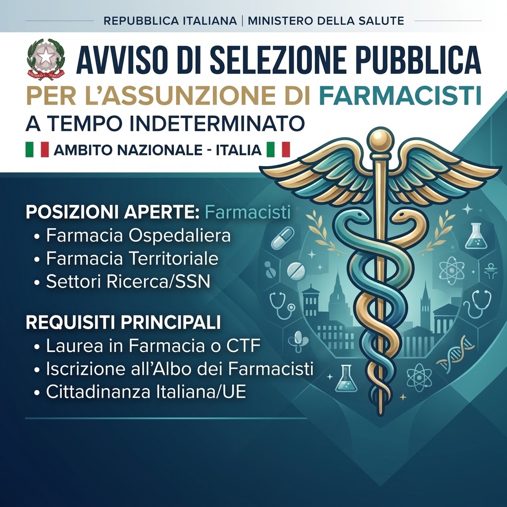 Avviso di selezione pubblica per l'assunzione di Farmacisti