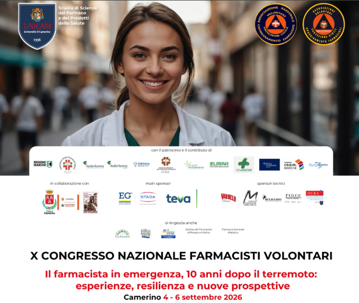 X Congresso Nazionale Farmacisti Volontari a Camerino (4-6 Settembre 2026)